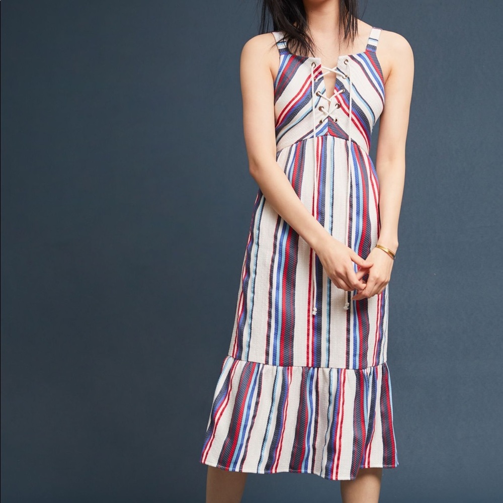 Anthropologie Americana Textured Striped Dress
